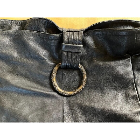 BCBGMAXAZRIA Black Leather Hobo Bag Extra Large Oversized Slouchy Tote VINTAGE - Picture 5 of 16